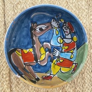 Vintage CARNEVALE pottery, 1 6” bowl, Italian Art